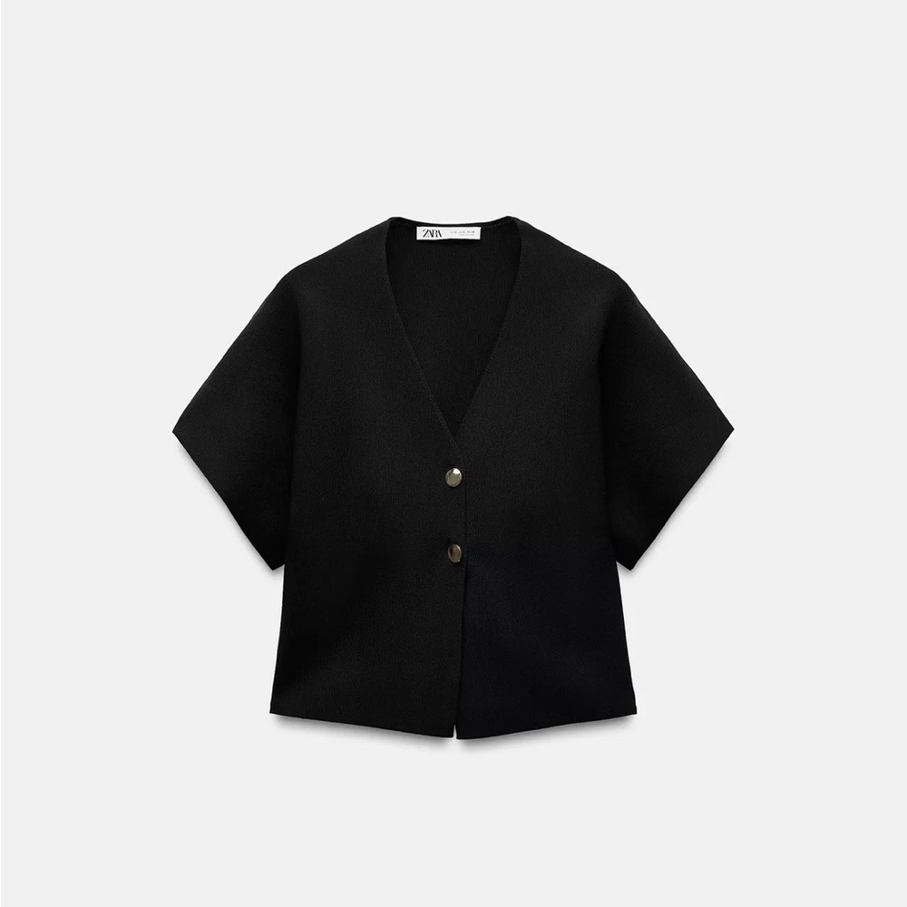 Zara Black short sleeved cardigan